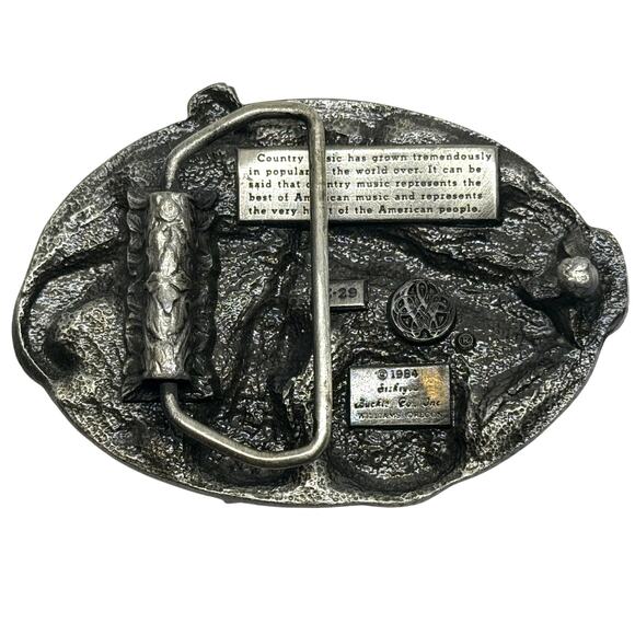 1984 Country Music Belt Buckle Banjo Fiddle Siskiyou E-29 USA Vintage - Picture 2 of 5